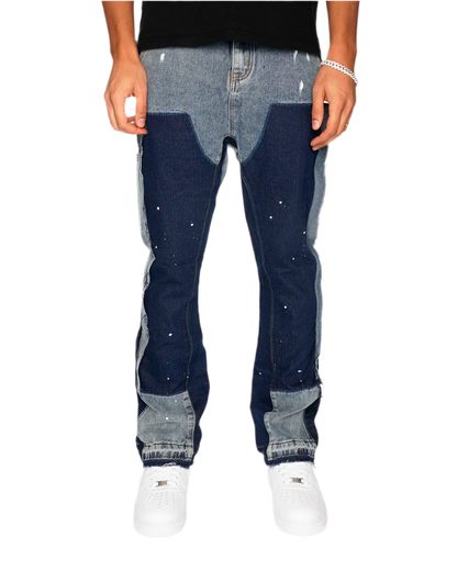 Blue Denim Flared Jeans