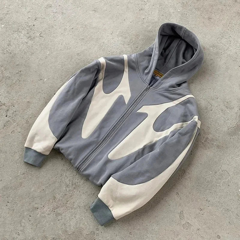 Pattern Zip Hoodie - Dripplus